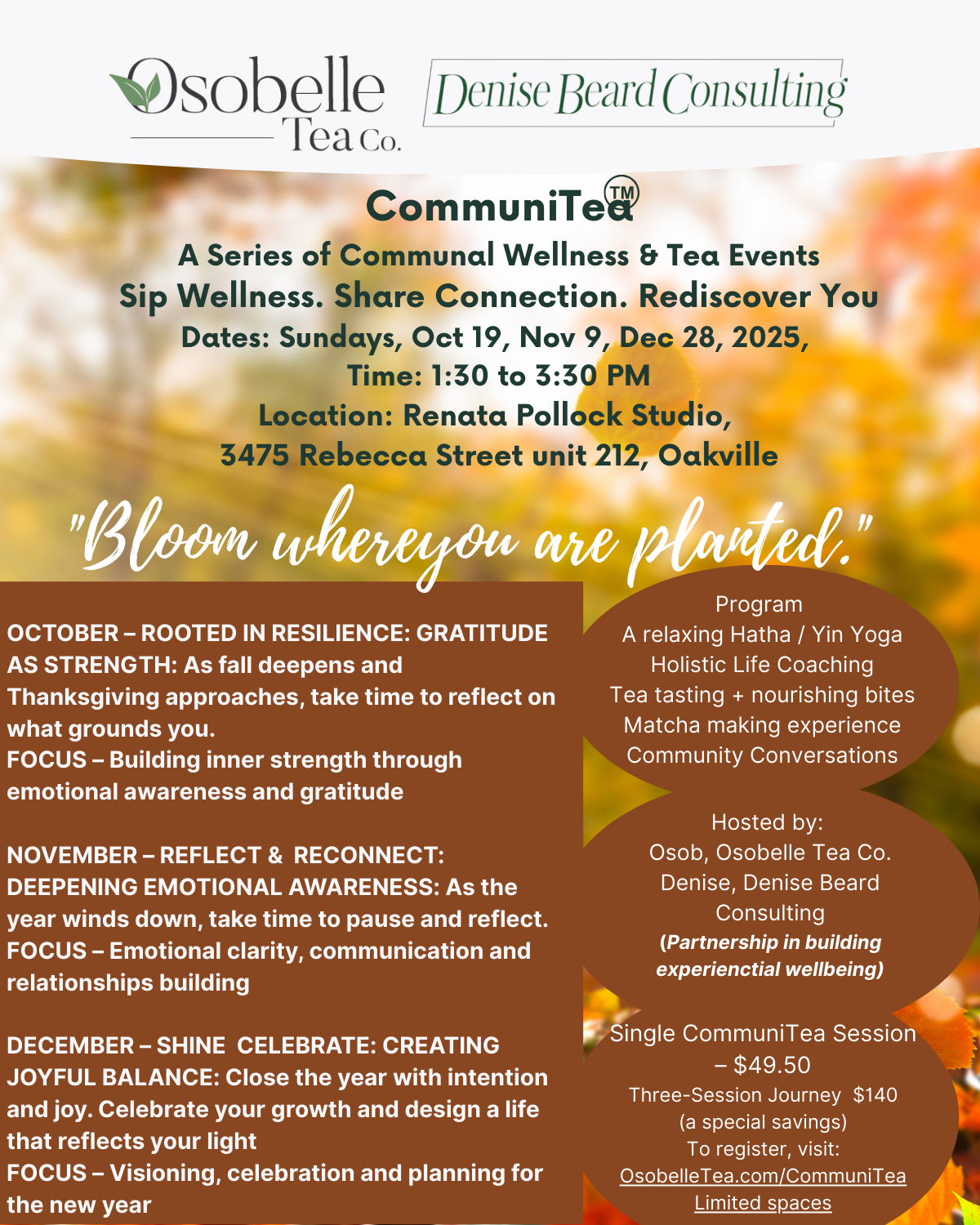 CommuniTea A Series of Communal Wellness & Tea Events December 28, 2025